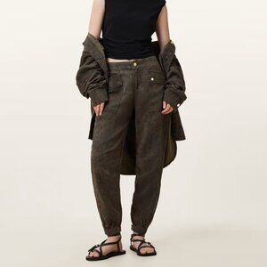 Val High-Rise Cargo Linen Blend Trousers